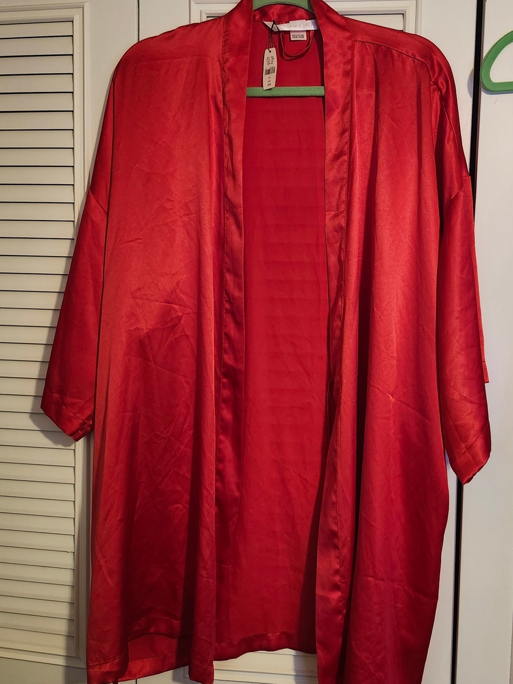 Victoria's Secret Red Satin Open-Front Kimono